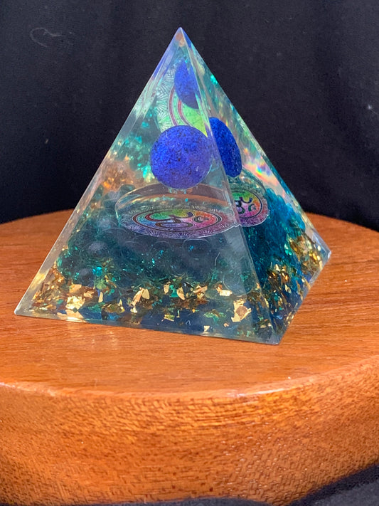 Acrylic Pyramid Blue Ball