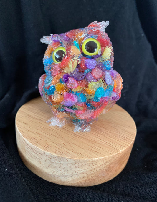 Multi Coloured Crystal Owl