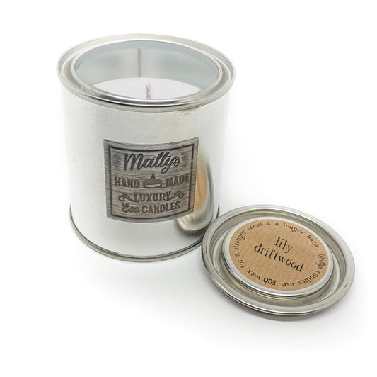 Lily Driftwood Tinned Candle